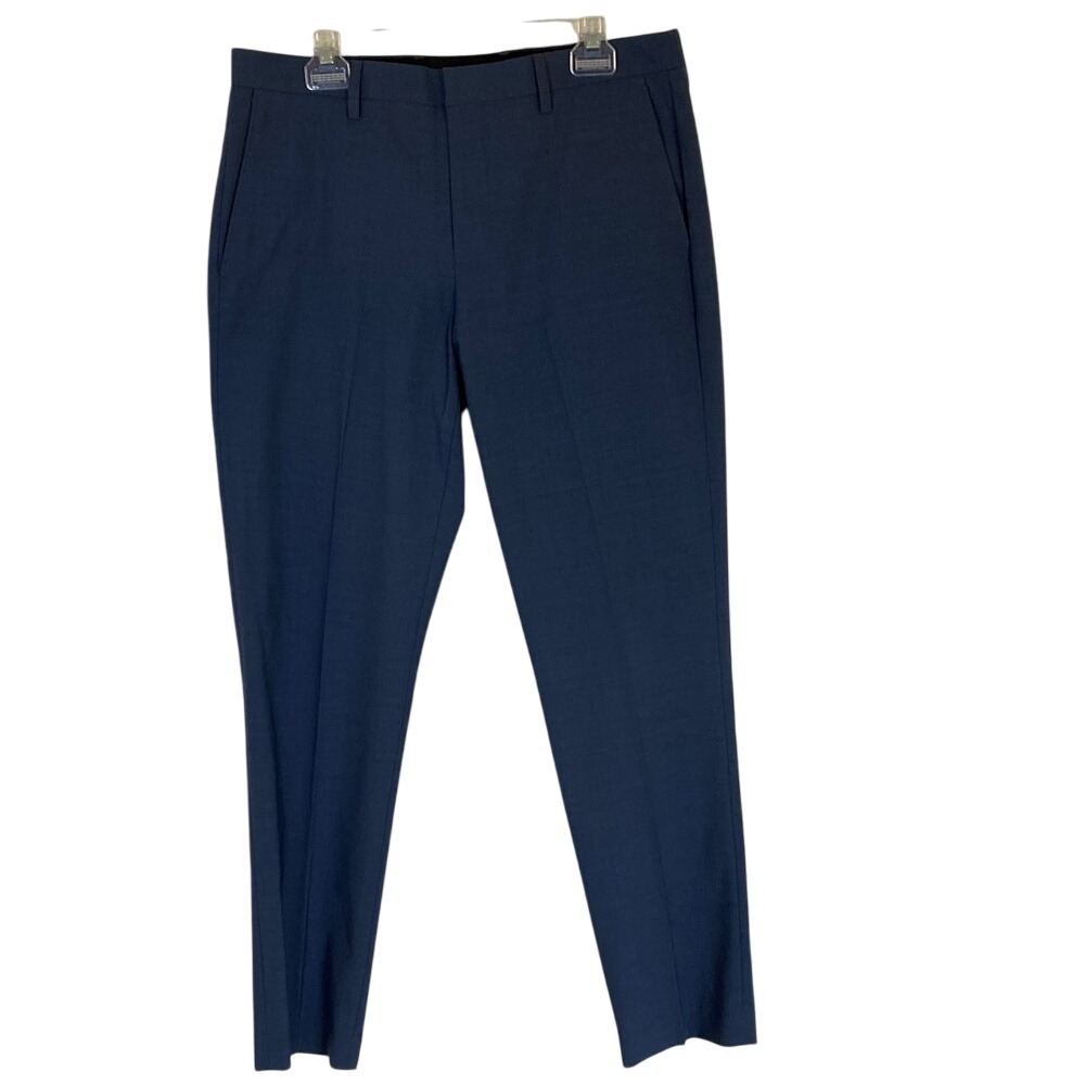 J Crew Mens Dress Pant Size 33x32 Thompson Tapered Blue Wool Blend Classic
